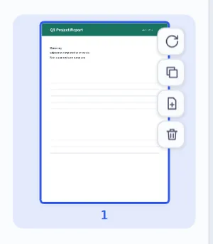 The add page button on a thumbnail used to add blank page to PDF documents