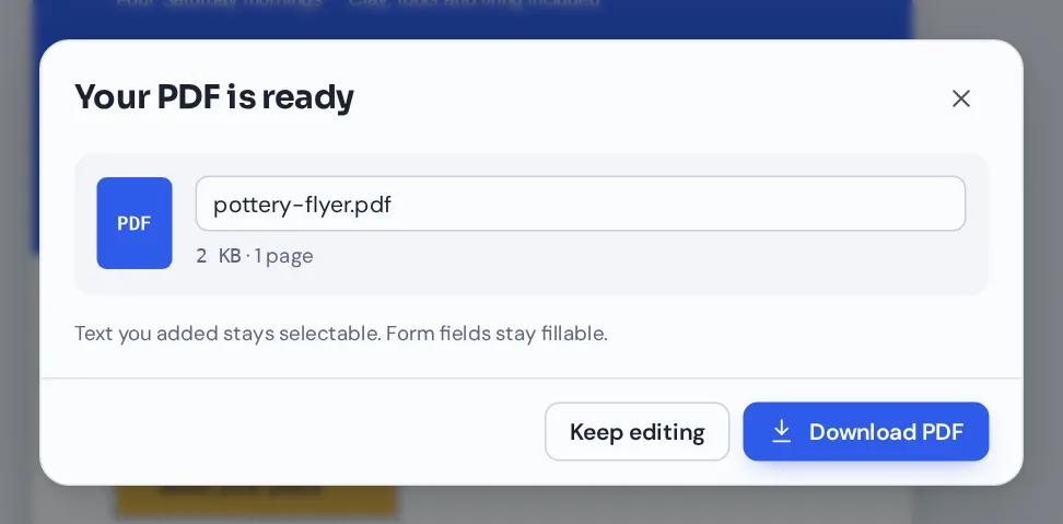 Download the clickable file after you add link to PDF pages