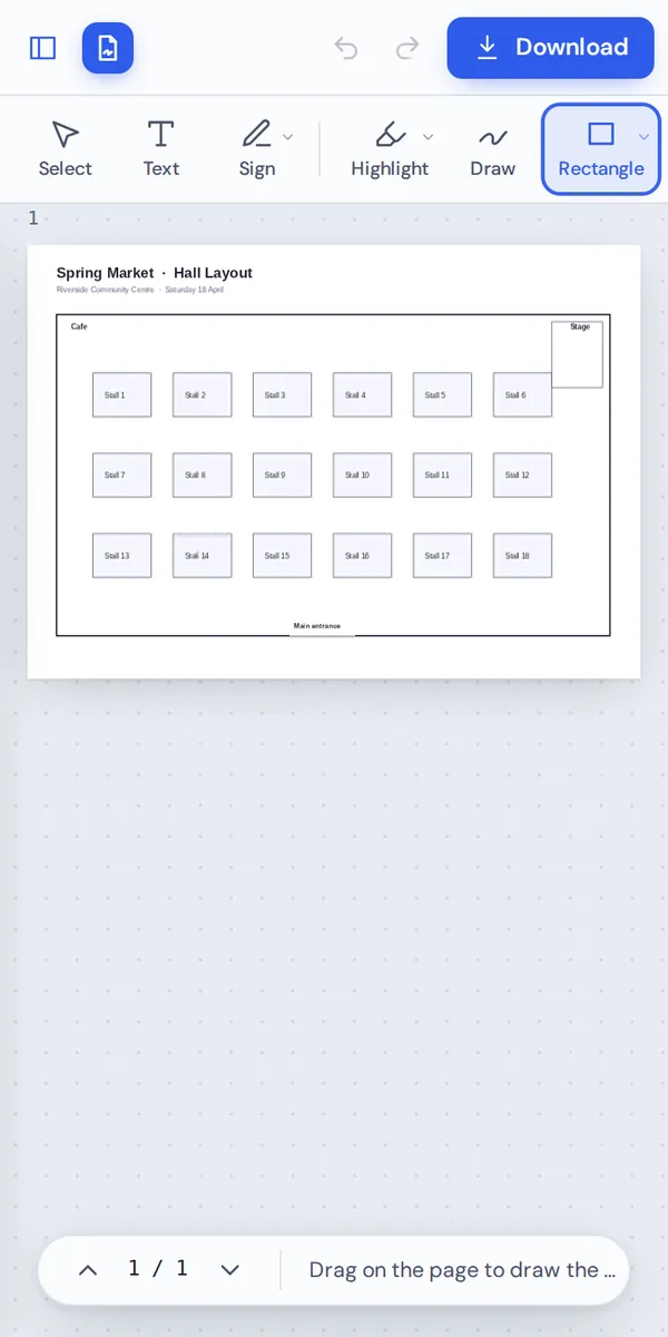 Add shapes to PDF on a phone