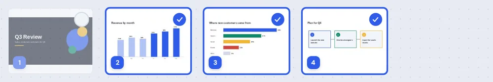 Three chart slides selected and the title slide left out in PDF to PNG