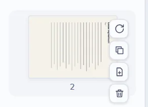 Rotate button on a page thumbnail to rotate PDF pages 90 degrees