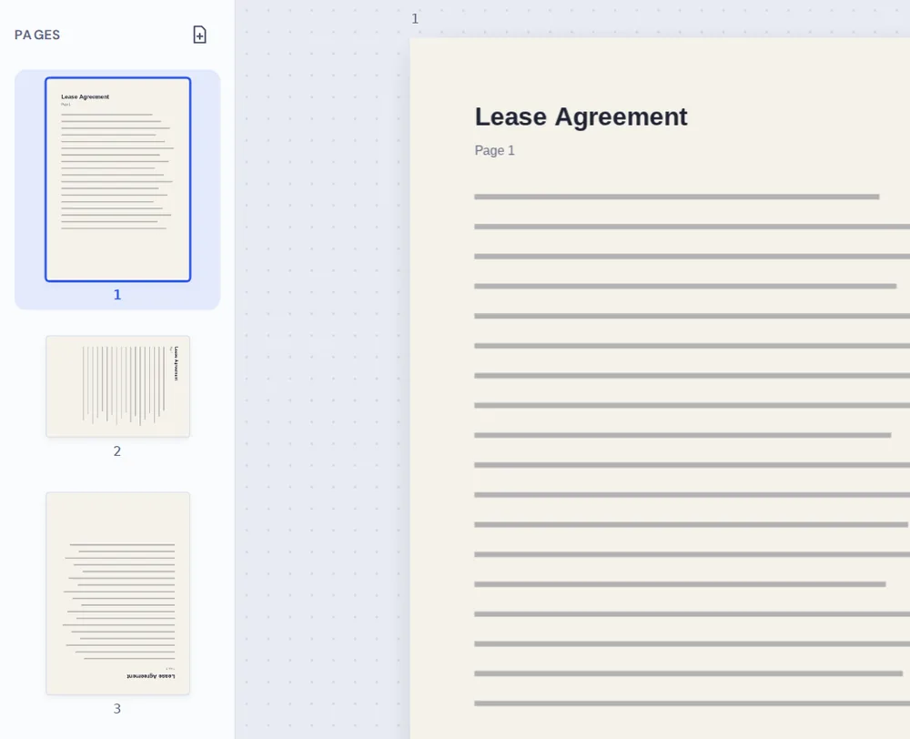 Page thumbnails showing sideways and upside-down pages before you rotate PDF pages