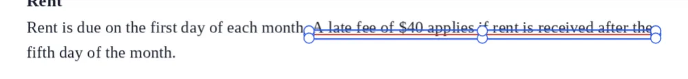 A red line under a sentence after you underline PDF text